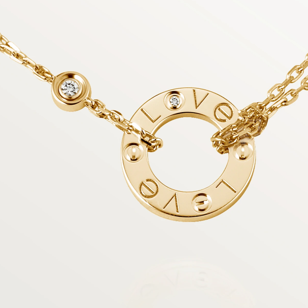 Collana d'Amore Ava in Oro con 2 Diamanti