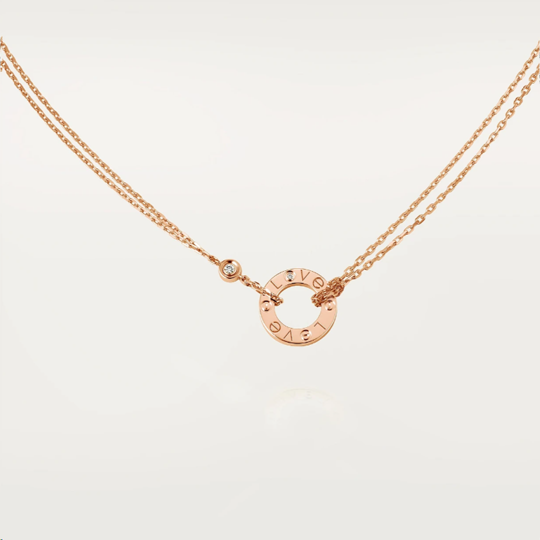 Collana d'Amore Ava in Oro con 2 Diamanti