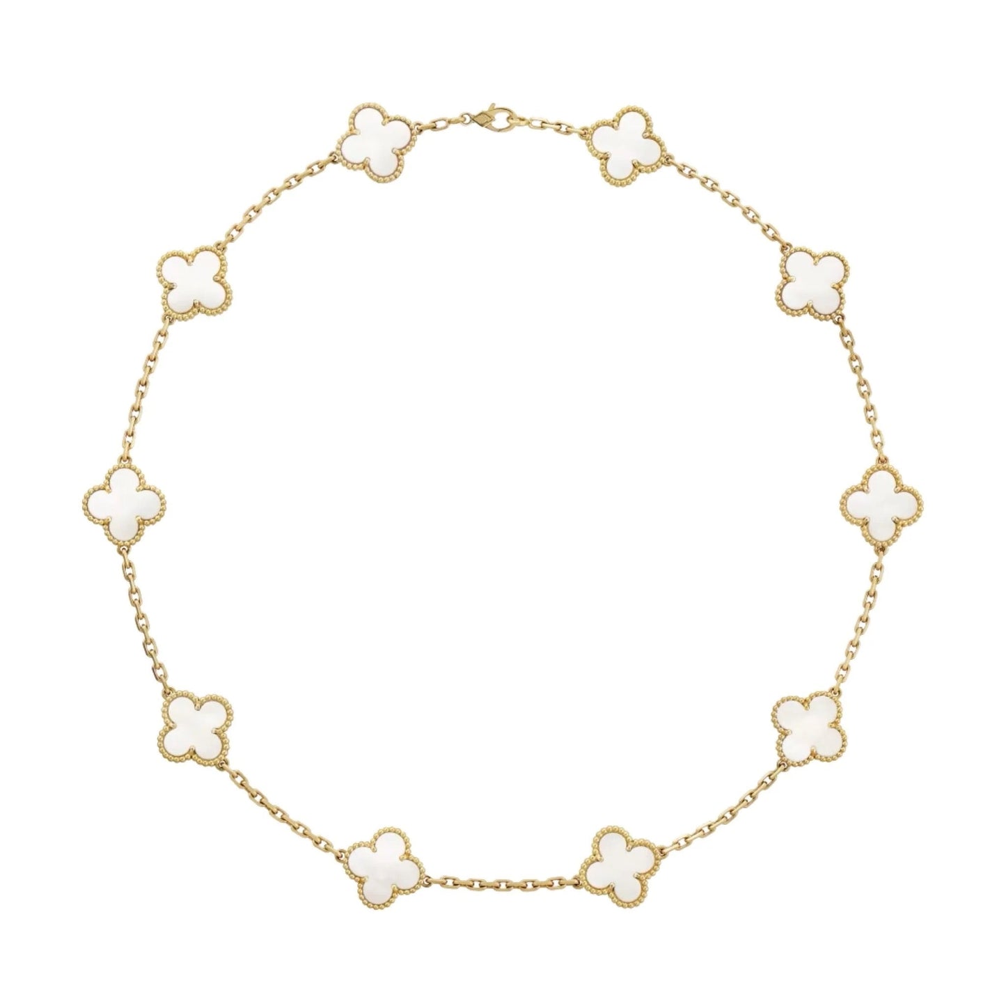 Sara Collana Klover Halsband Luxe Oro Bianco