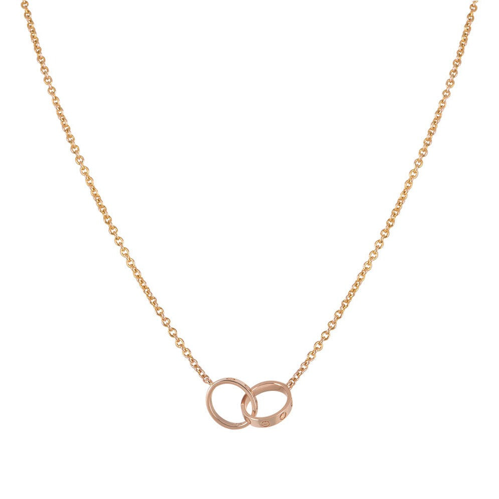Raffaella Collana Amore Doppio Anello - Oro Rosa