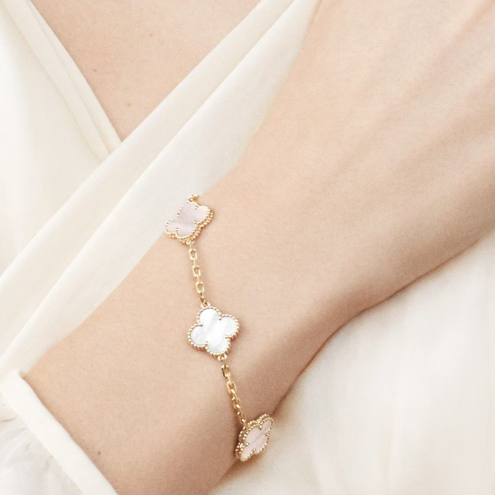 Fiore Bracciale Quadrifoglio Fortuna - Bianco