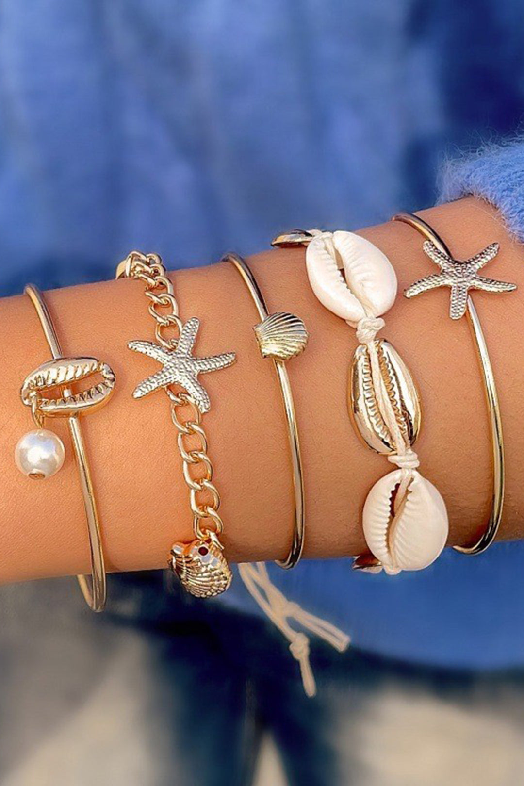 Luna Bracciale con Conchiglie e Stelle Marine