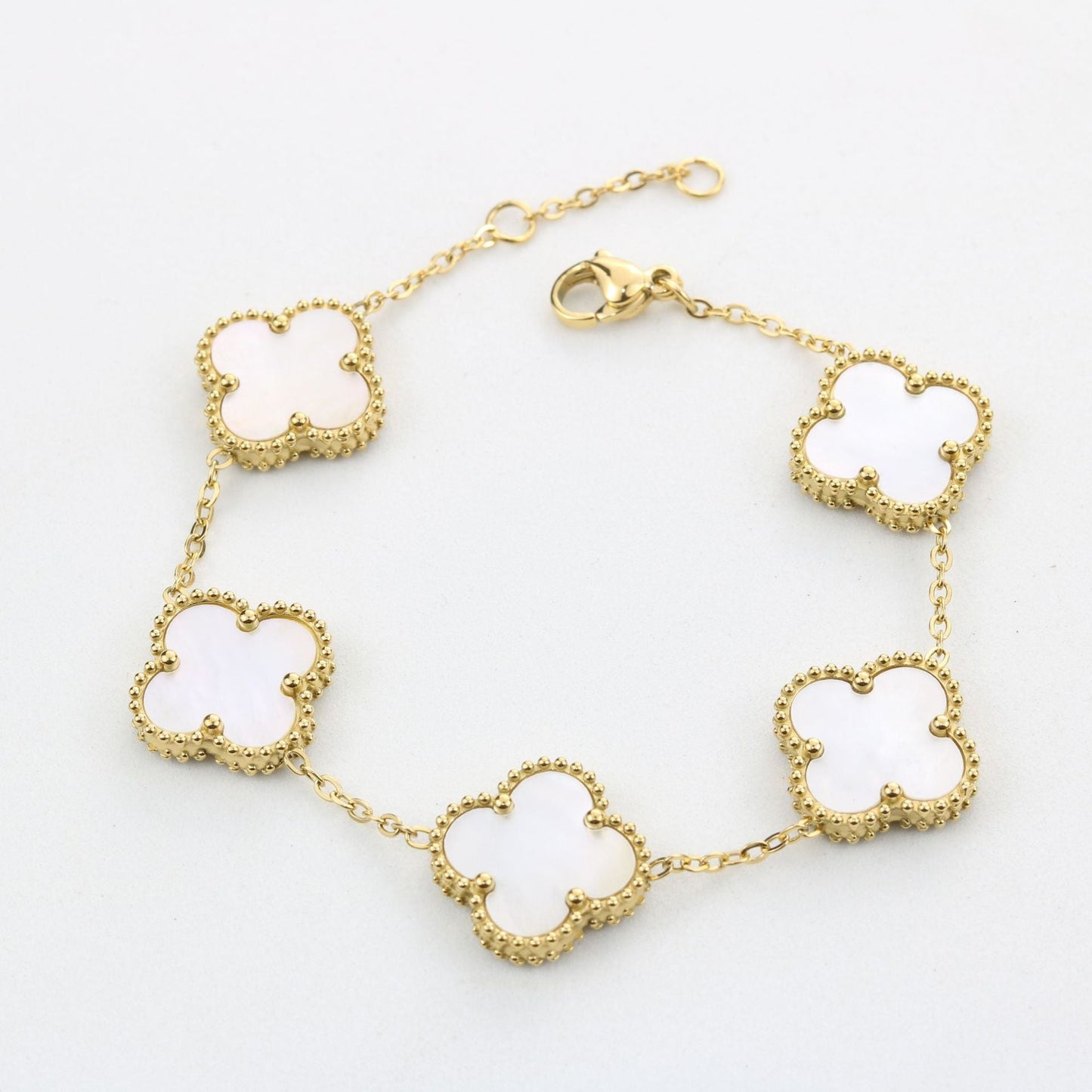 Fiore Bracciale Quadrifoglio Fortuna - Bianco