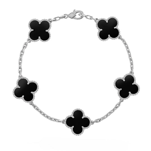 Sofia Bracciale Clovers in Argento Nero