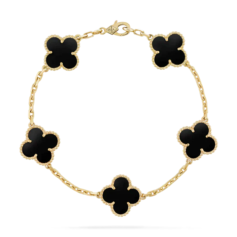 Martina Set di Bracciali Impilabili Nero Dorato