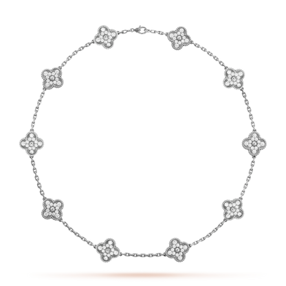 Allegra Collana Quadrifoglio Lussuosa 10 Modelli - Argento