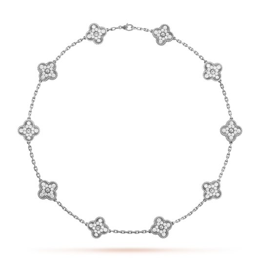 Allegra Collana Quadrifoglio Lussuosa 10 Modelli - Argento