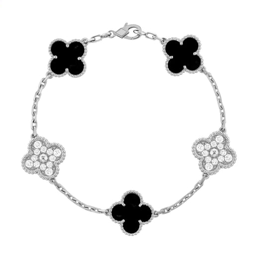 Martina Bracciale a Tre Fiori in Argento Nero