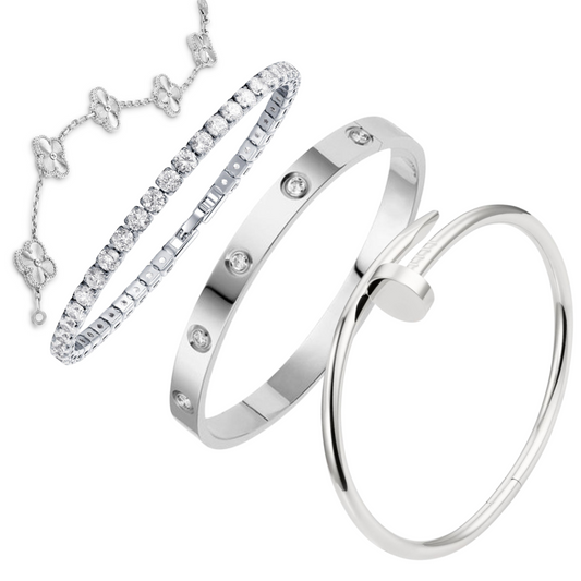 Renata Luxe Argento Set di Bracciali Sovrapponibili