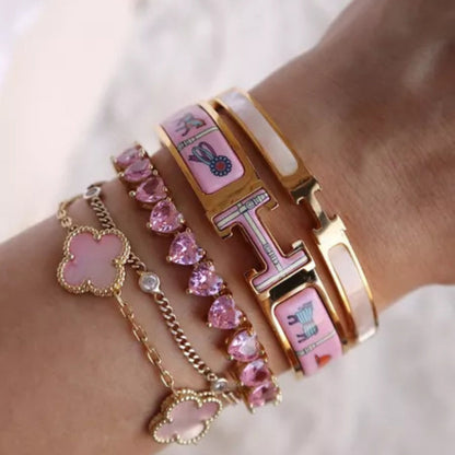 Giorgia Bracciale Tennis con Cuore Rosa