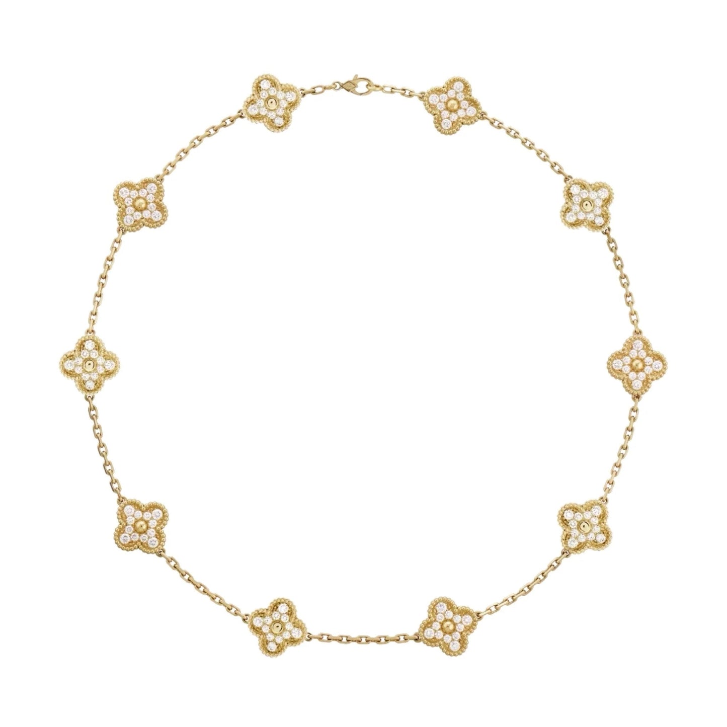 Luna Collana Klover con Diamante Golden Luxe