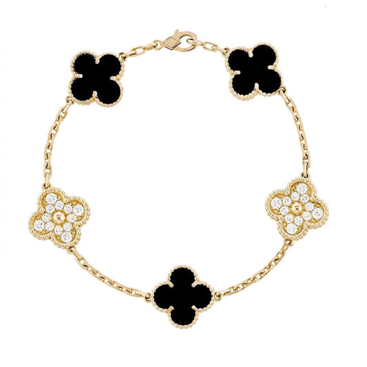Francesca Bracciale Klover in Oro Nero con Diamante