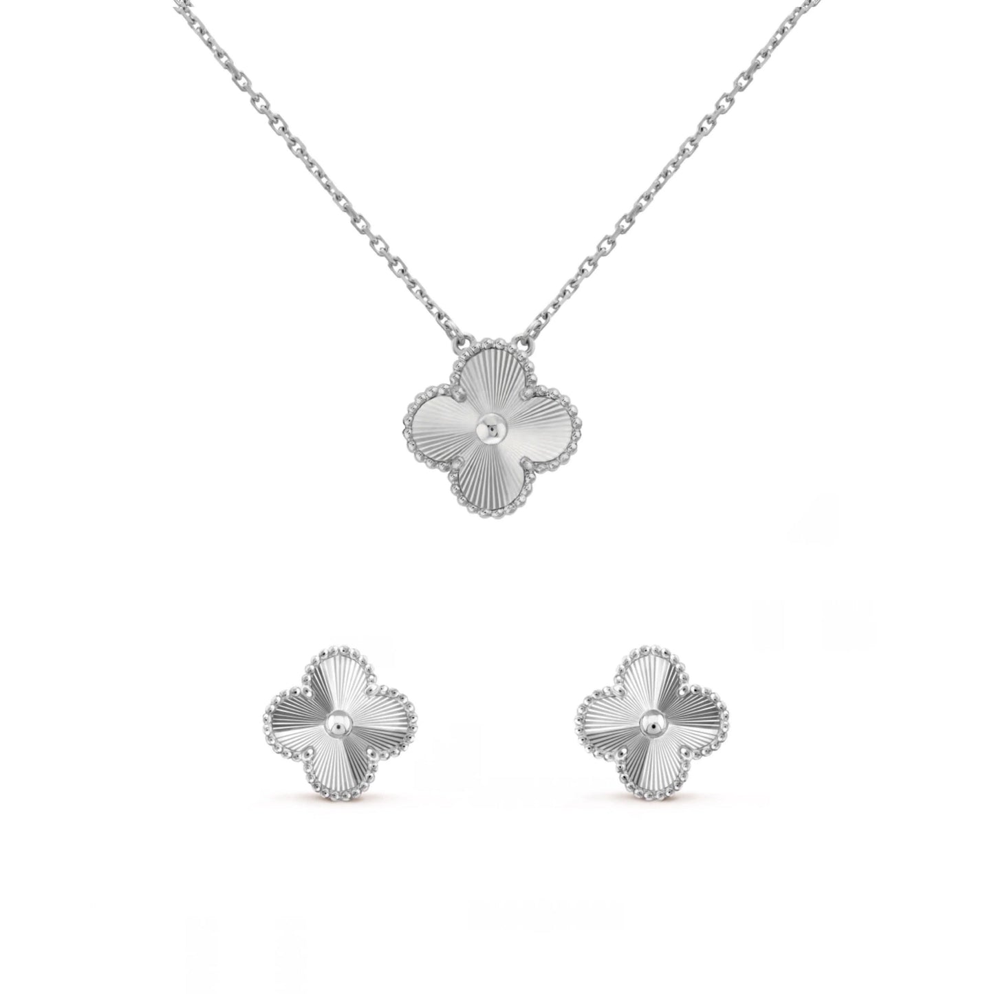 Giada Set di Klover in Argento Guilloche