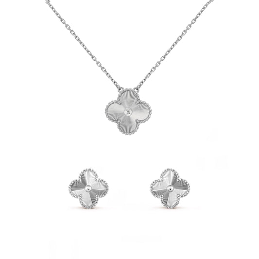 Giada Set di Klover in Argento Guilloche