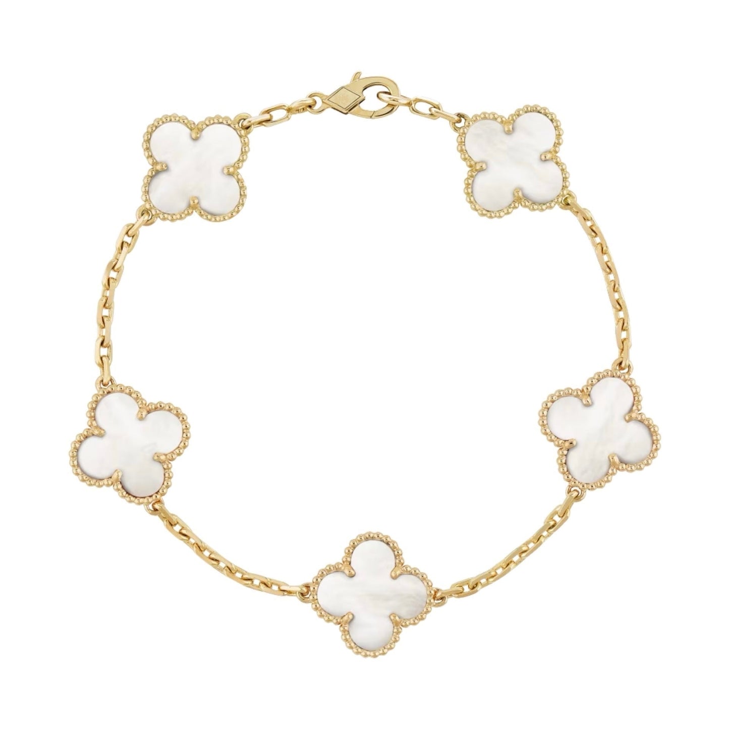 Allegra Bianco Dorato Bracciale Klöver