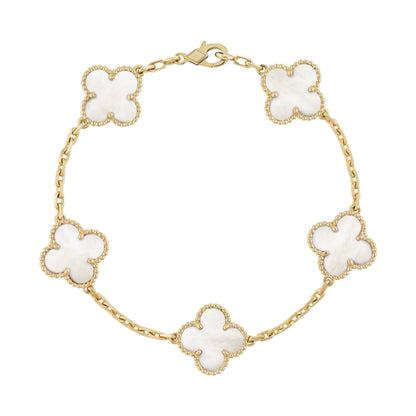 Allegra Bianco Dorato Bracciale Klöver