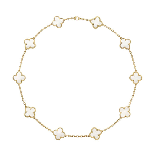 Sara Collana Klover Halsband Luxe Oro Bianco