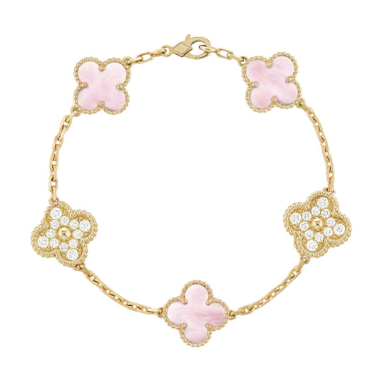 Valentina Bracciale Klover con Diamante Rosa Dorato