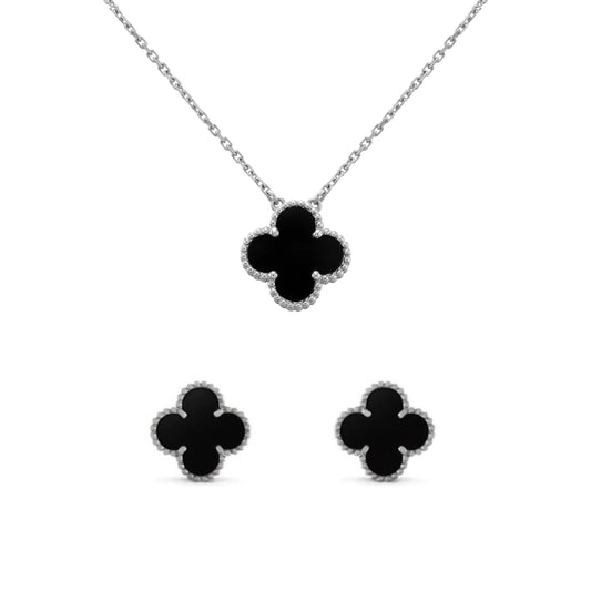 Martina Set di Klover in Argento Nero