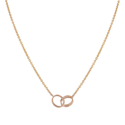 Raffaella Collana Amore Doppio Anello - Oro Rosa
