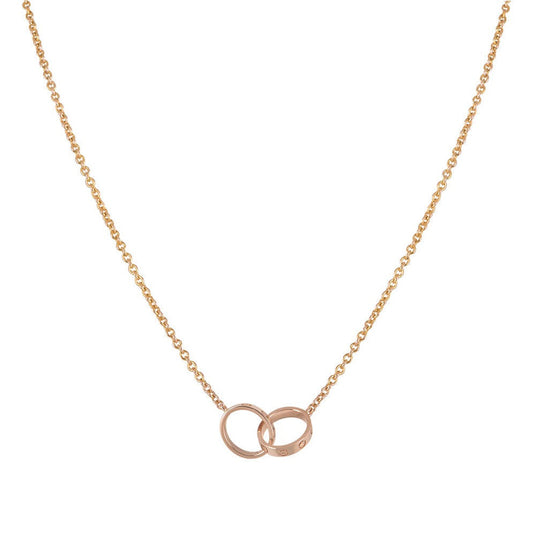 Raffaella Collana Amore Doppio Anello - Oro Rosa