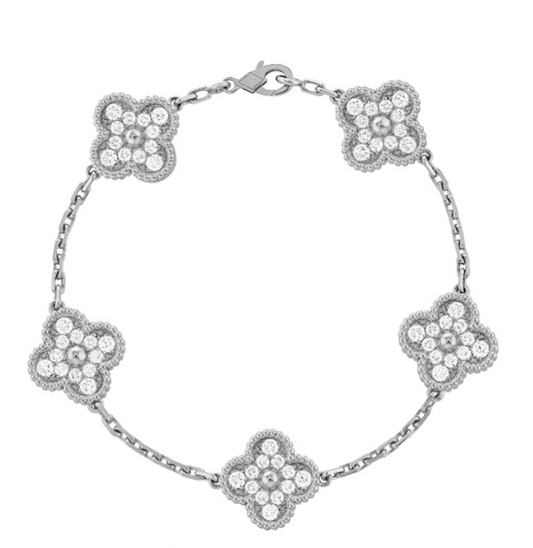 Alessia Deluxe Quadrifoglio Argento Zirconia