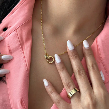 Raffaella Collana Amore Doppio Anello - Oro Rosa