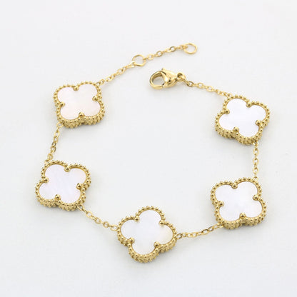 Fiore Bracciale Quadrifoglio Fortuna - Bianco