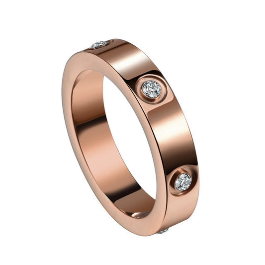 Elena Anello Eternita in Oro Rosa con Diamante